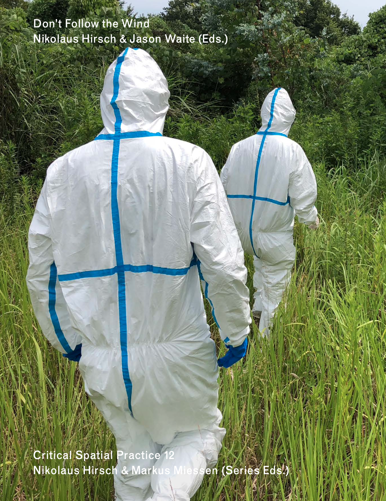 Image of people walking through irradiated nuclear exclusion zone in tyvek suits